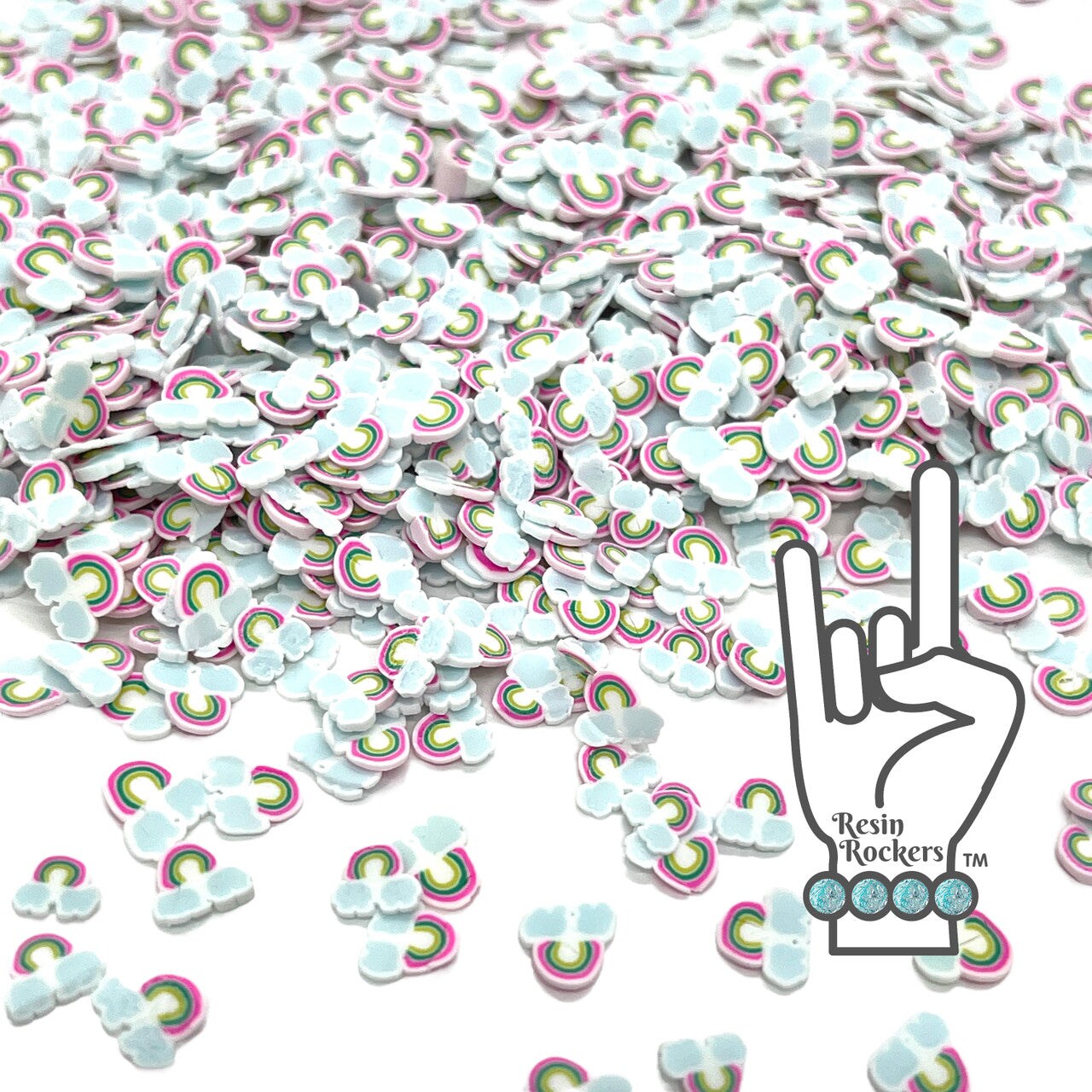 Clouds and Rainbows Polymer Clay Pieces for Epoxy and UV Resin Art